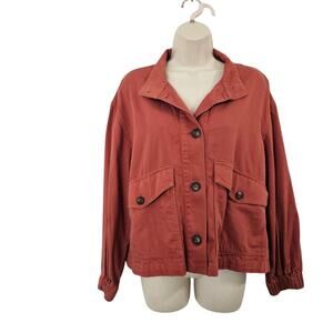 MADEWELL Bayview Balloon-Sleeve Jacket in Weathered Brick Size S